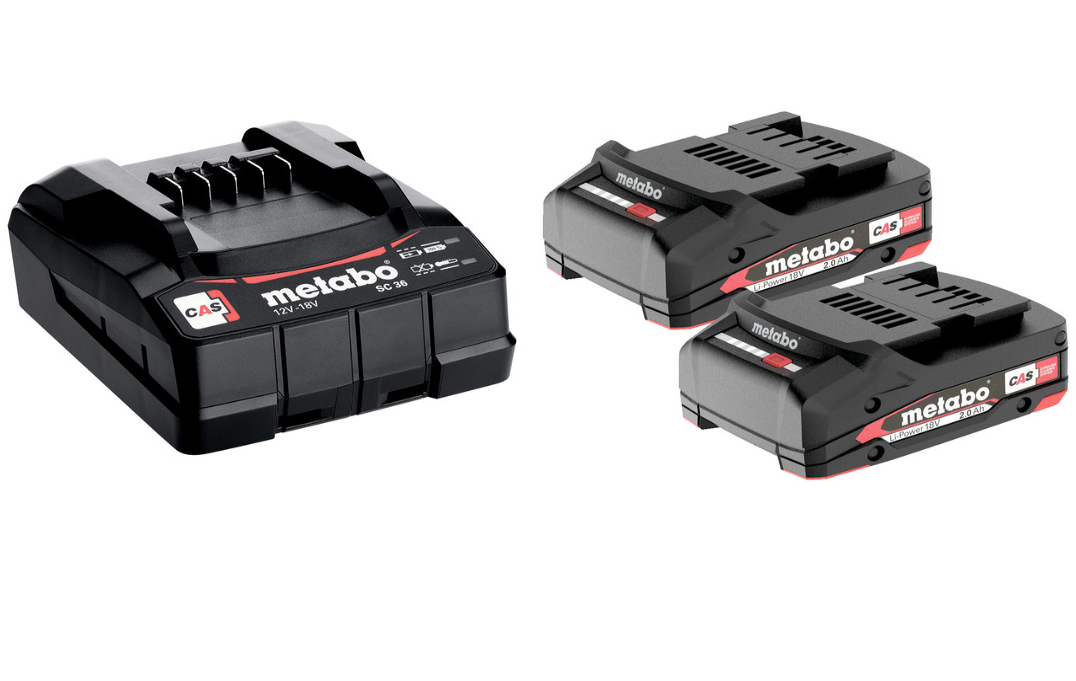 Metabo set básico 2 x 18v 2.0 ah li-power + cargador sc 36 - 685161000