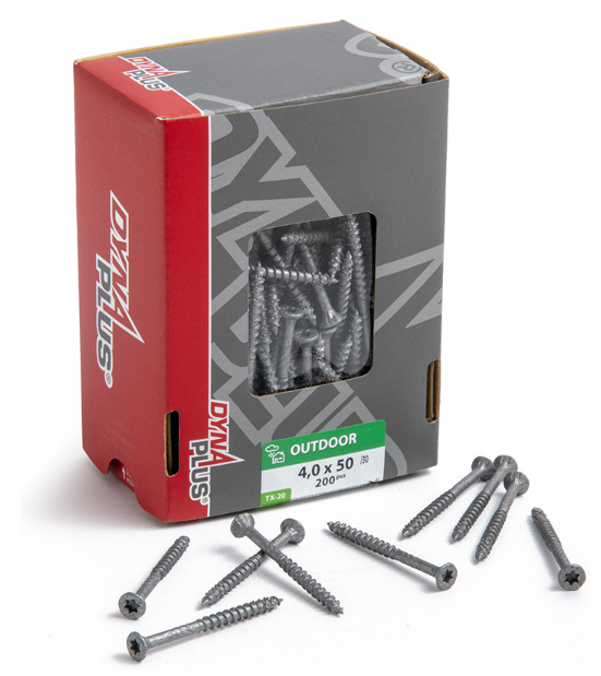Tornillo uni Dynaplus tornillo para aglomerado revestimiento ar cabeza plana rosca parcial torx tx20 4.0x60 35 | 200 piezas - 0281.08.26001