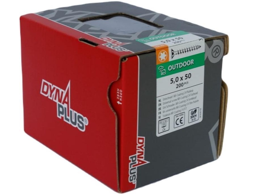 Tornillo uni Dynaplus tornillo para aglomerado revestimiento ar cabeza plana rosca completa torx tx25 5.0x50 | 200 piezas - 0281.08.41901