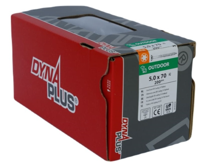 Tornillo uni Dynaplus tornillo para aglomerado revestimiento ar cabeza plana rosca parcial torx tx25 5.0x70 42 | 200 piezas - 0281.08.42201