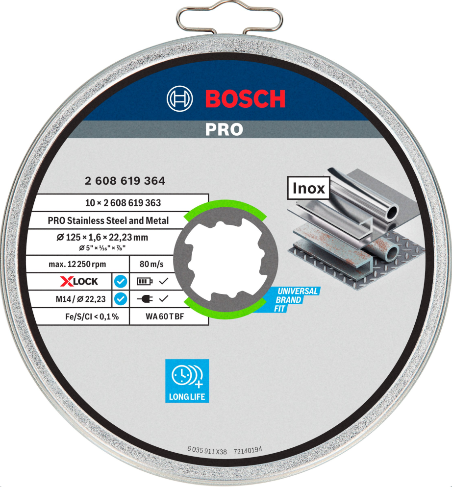 Accessori Bosch mola x-lock sphinox 10x125x1,6 mm - 2608619364