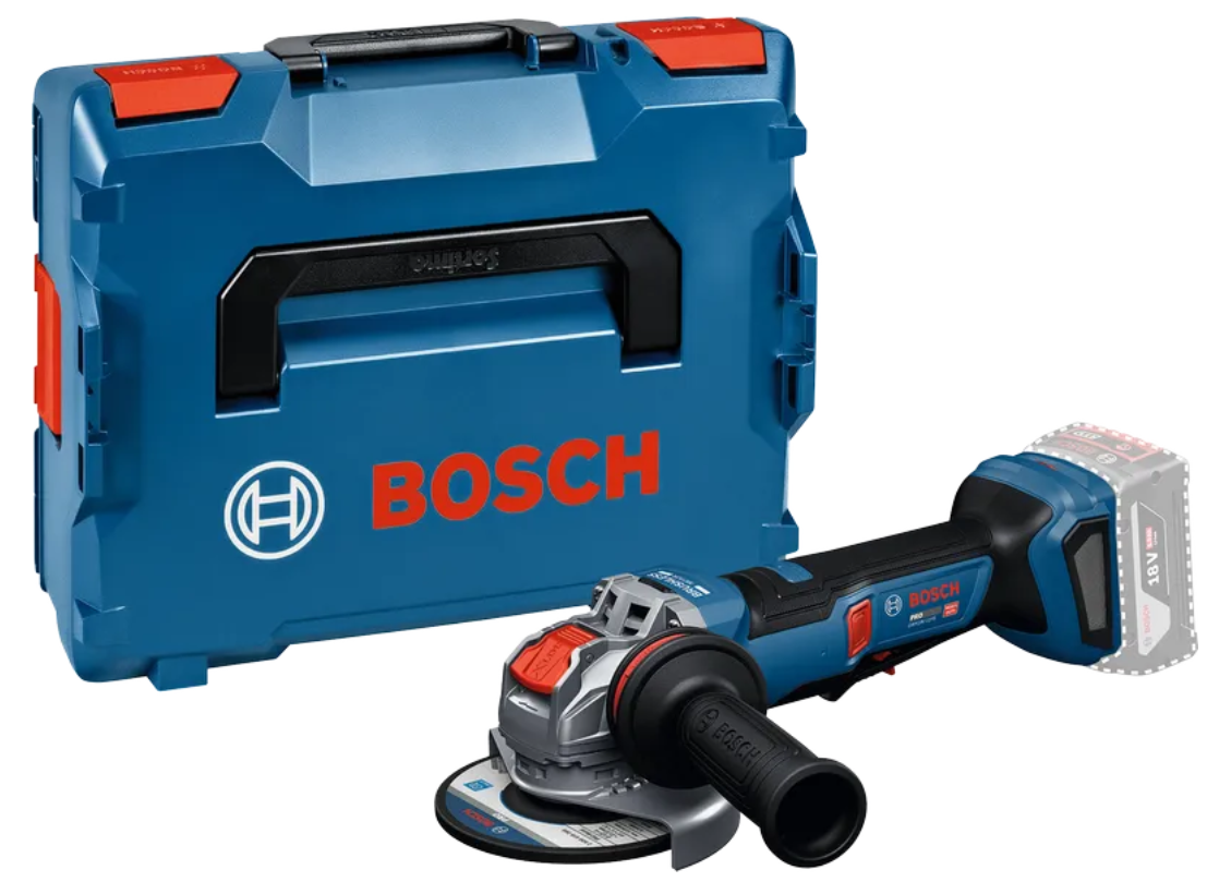 Smerigliatrice angolare professionale a batteria Bosch blue gwx 18v-11 ps | x-lock | 125 mm | senza batterie e caricabatterie in l-boxx - 06019n4400