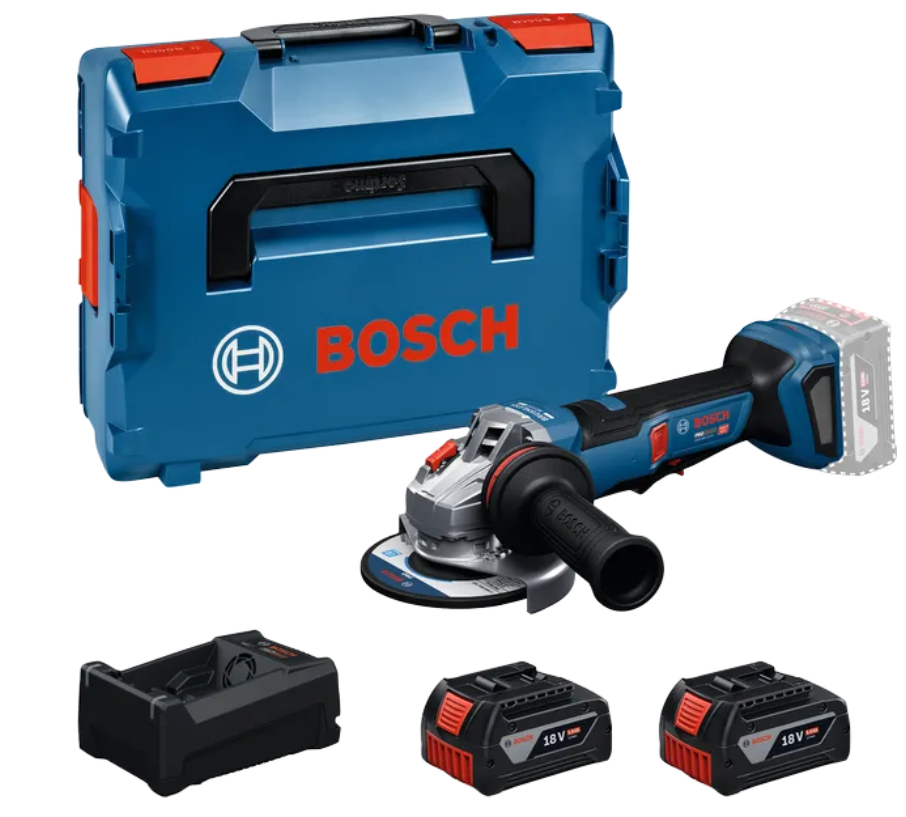 Smerigliatrice angolare professionale a batteria Bosch blue gws 18v-11 ps | 125 mm | 2 batterie da 5,0 Ah in l-boxx - 06019n4302