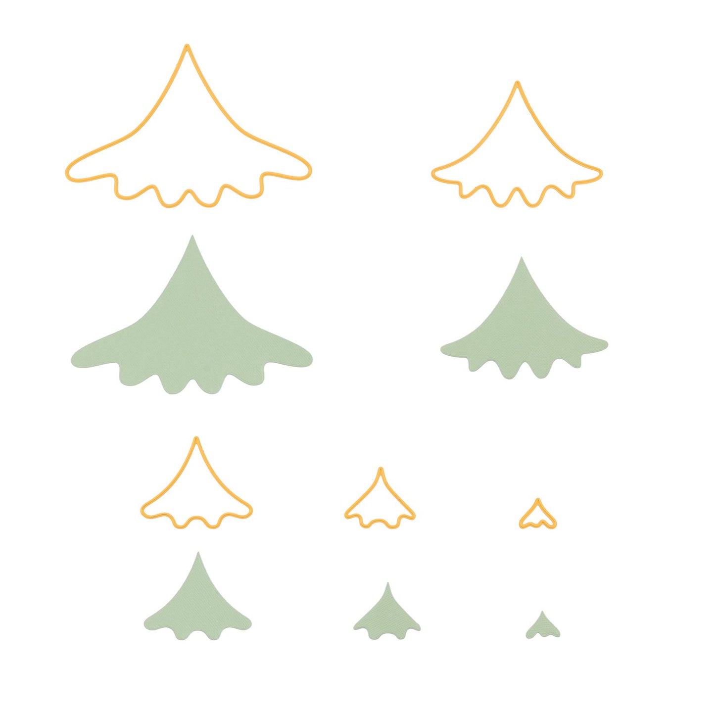 La elección de Nellie • troqueles con forma de árbol de Navidad 5 piezas.