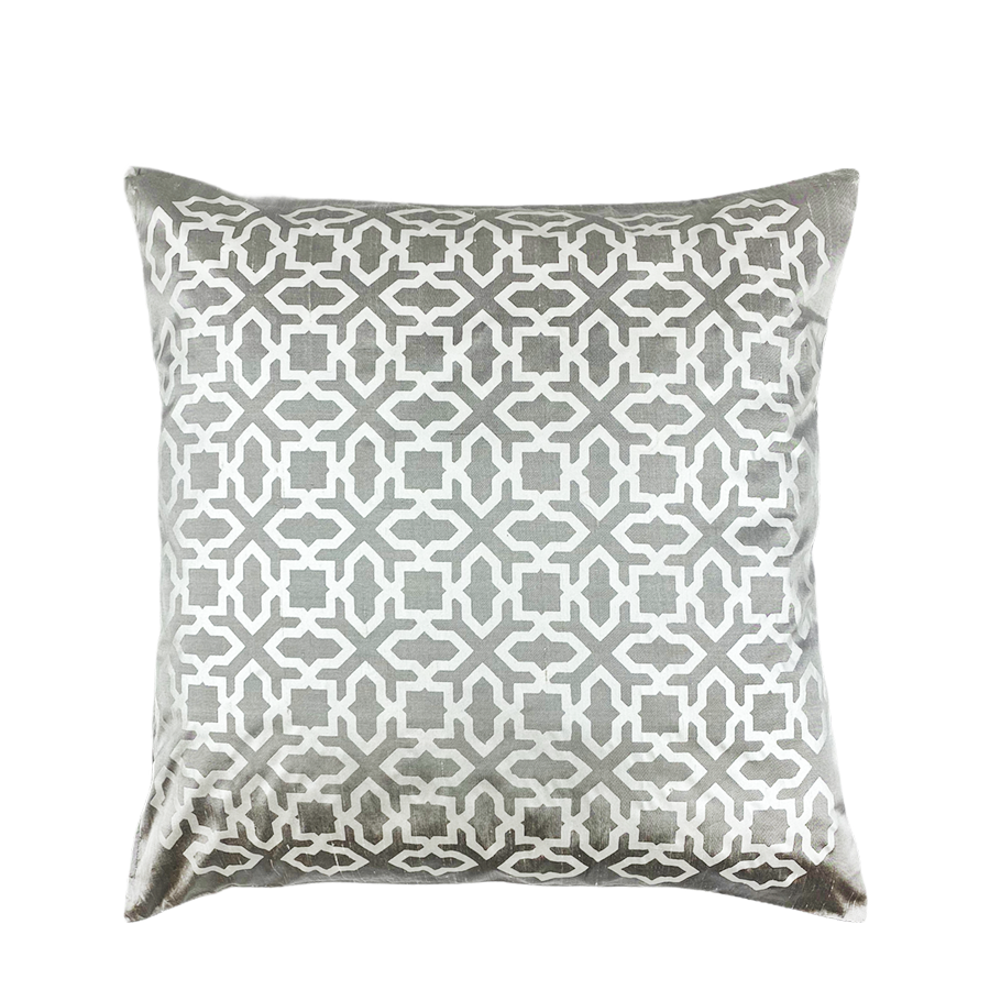 Fodera per cuscino in seta Seq home argento bianco 45x45 cm
