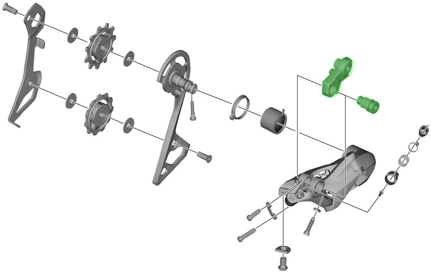 Gruppo asse Shimano per staffa deragliatore posteriore rd-r8000