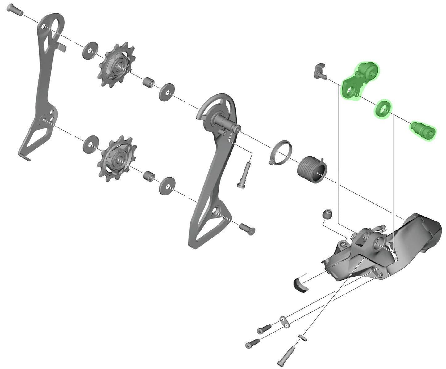 Unità asse Shimano per staffa deragliatore posteriore rd-r7150