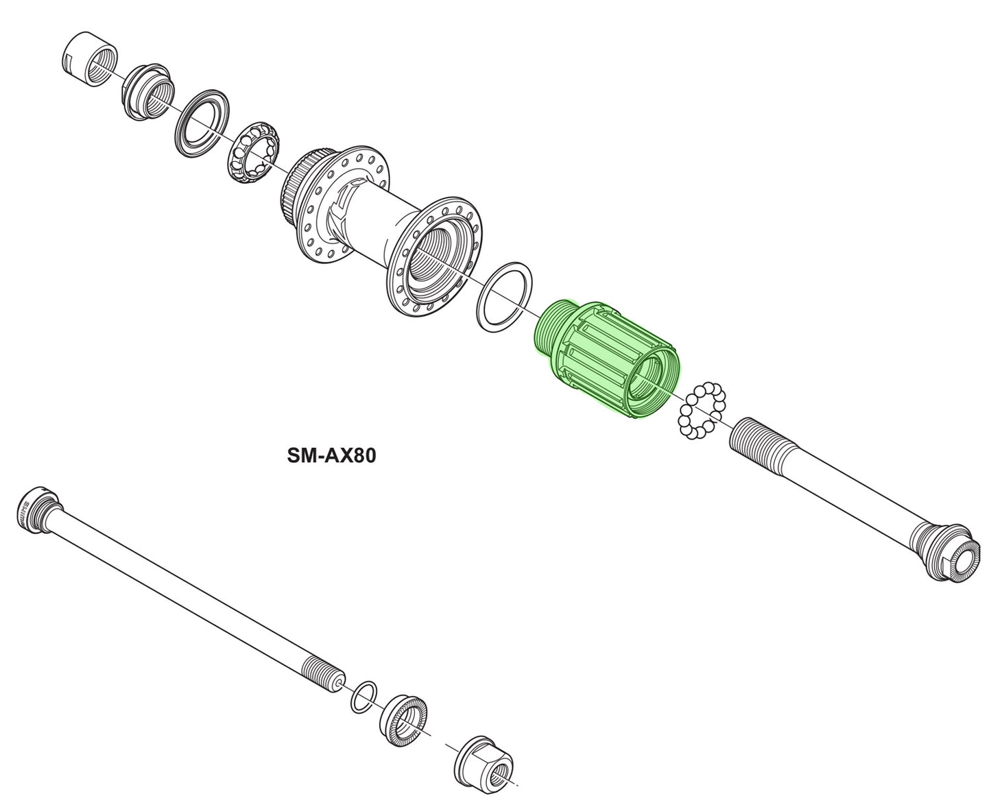Cuerpo de rueda libre Shimano para fh-m640 m645 m648