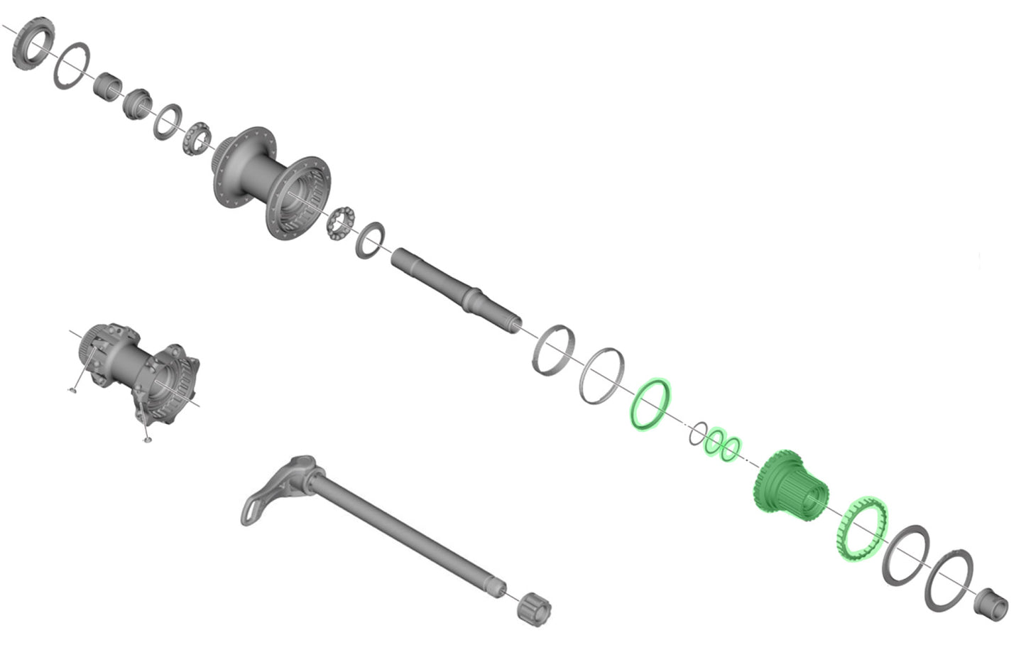 Cuerpo de rueda libre Shimano para fh-mt901-b m9111 completo