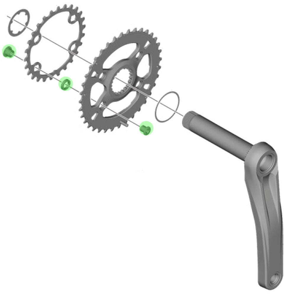 Bulloni corona Shimano per fc-m610-2 mt610-b2 (4 pezzi)