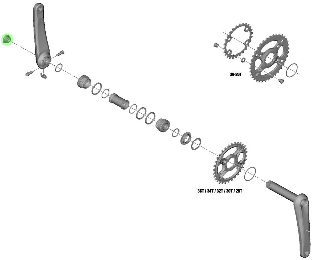 Perno de fijación del brazo de biela Shimano para tacos xt grx slx deore