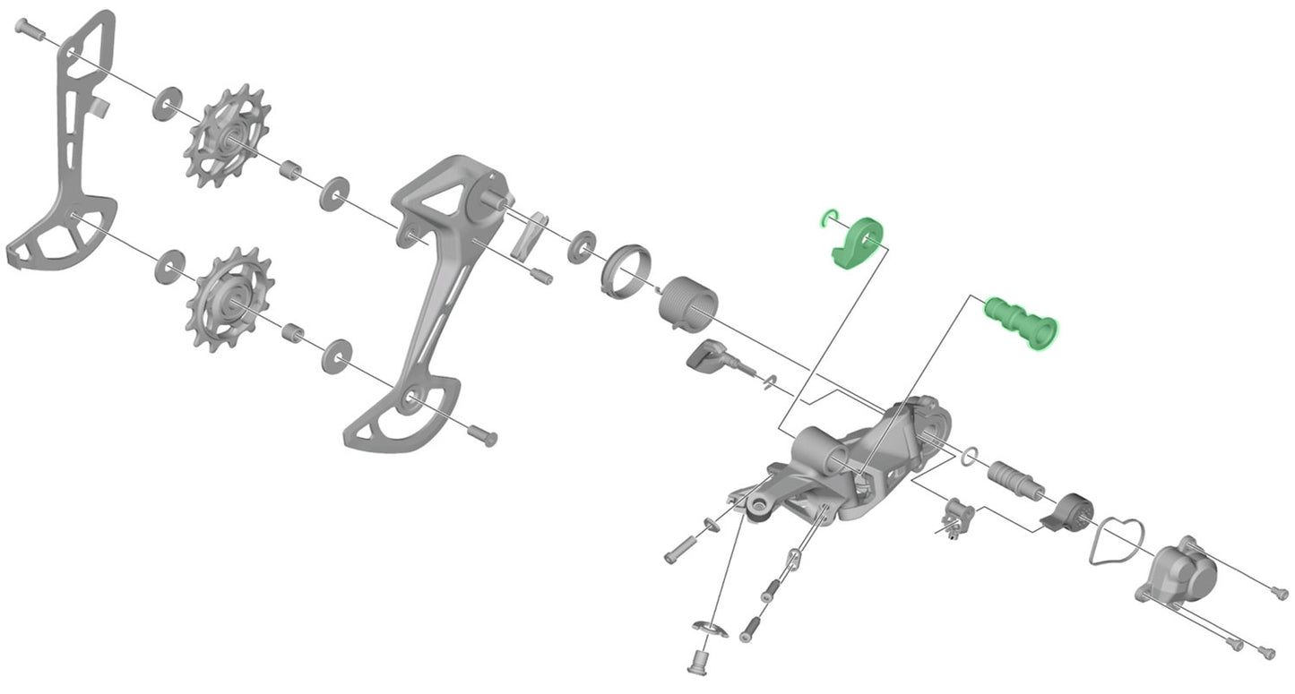 Unità asse Shimano per staffa deragliatore posteriore rd-m7100 7120