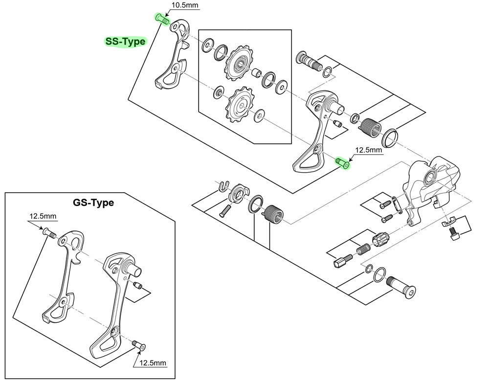 Bulloni della puleggia guida Shimano per rd-6700-ss