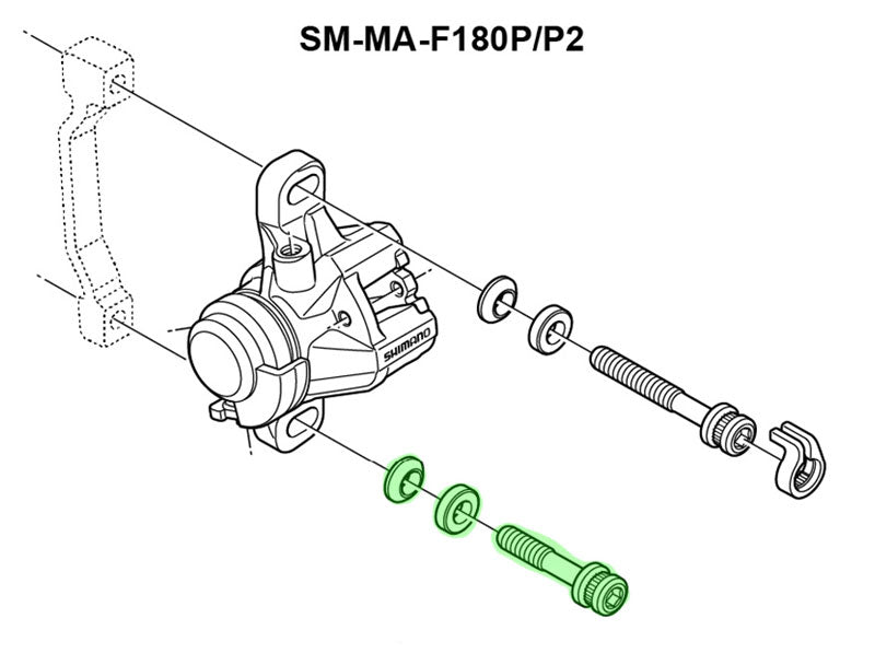Tornillo de montaje de pinza de freno Shimano m6 x 32,1 mm para sm-ma-f180p p2