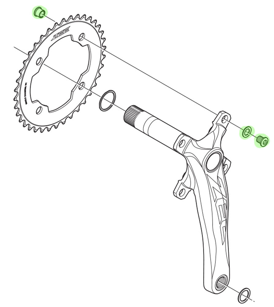 Bulloni corona Shimano zee per fc-m640 m645 (4 pezzi)