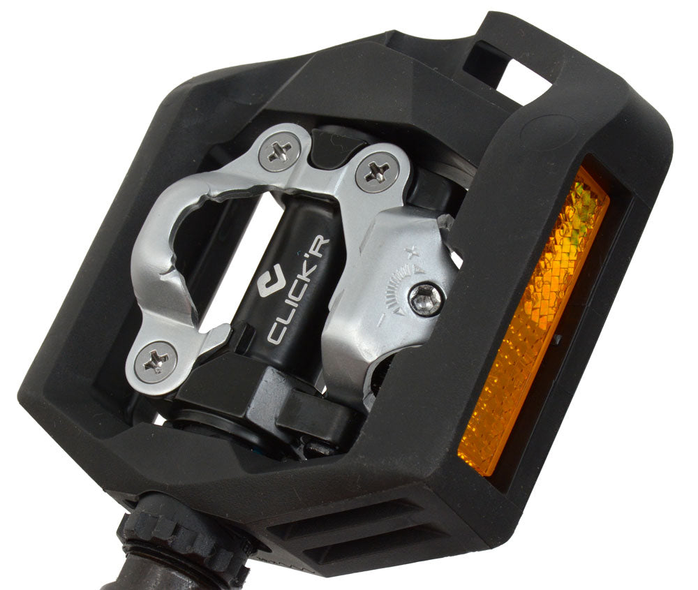 Set di pedale Shimano Click'r T421 Piattaforma + SPD a faccia singola con SM SH56 Immagini Black