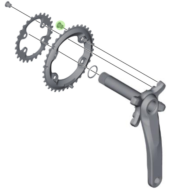 Set di bulloni top shimano M8X9 FC-M8000 (4st)