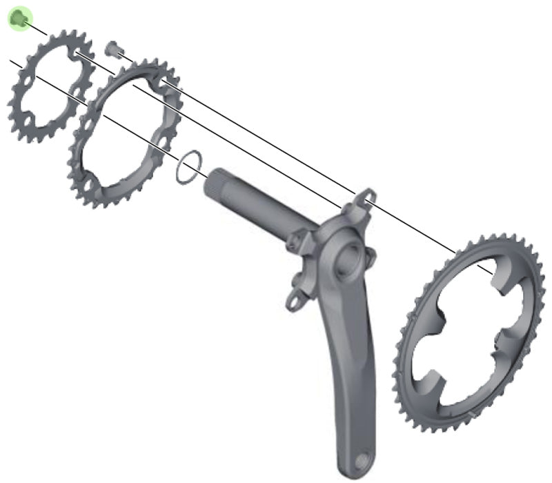 Tornillos del plato Shimano xt slx en el interior