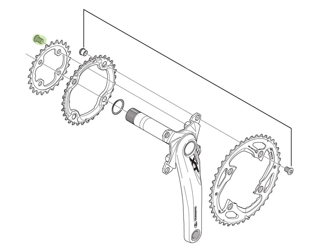 Set di bulloni superiori con catena shimano M8X10.1 FC6800 (4st)