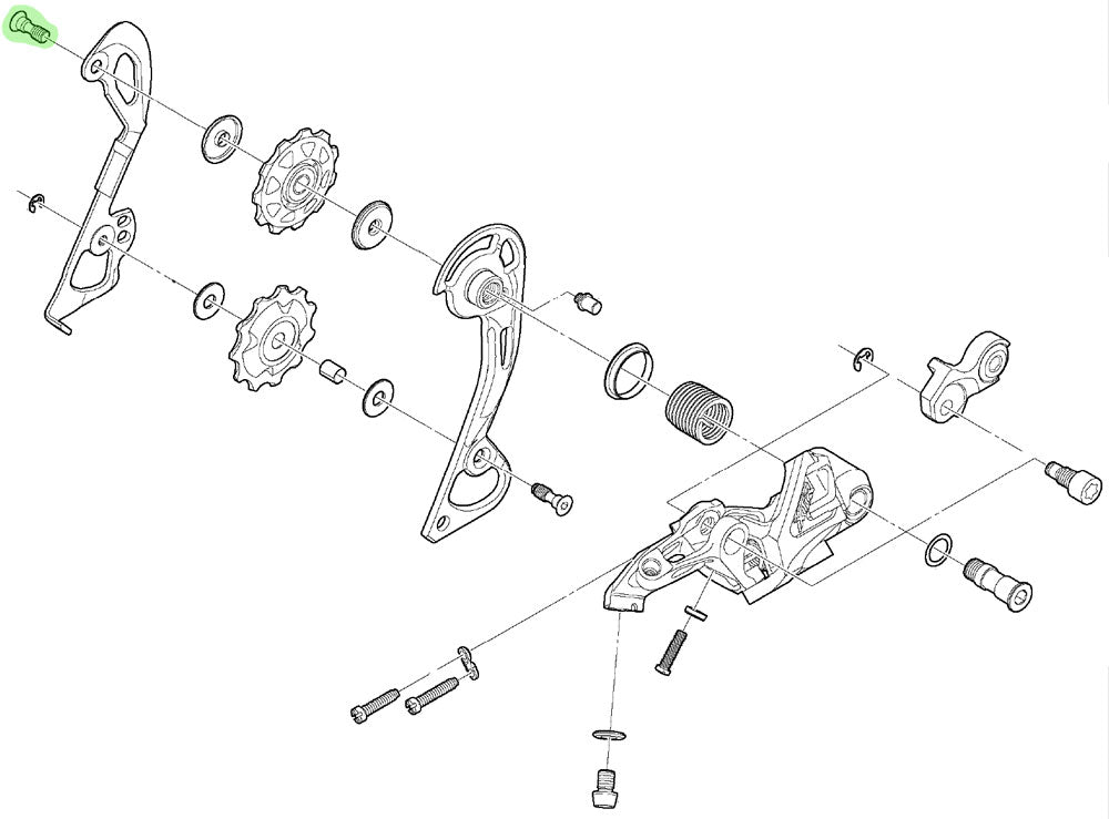 Perno de guía de polea Shimano para rd-m972 m980 m985