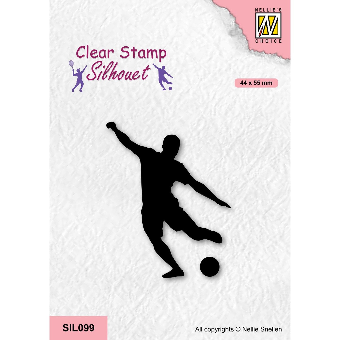 Elección de Nellie • sellos transparentes silueta serie de deportes jugador de fútbol