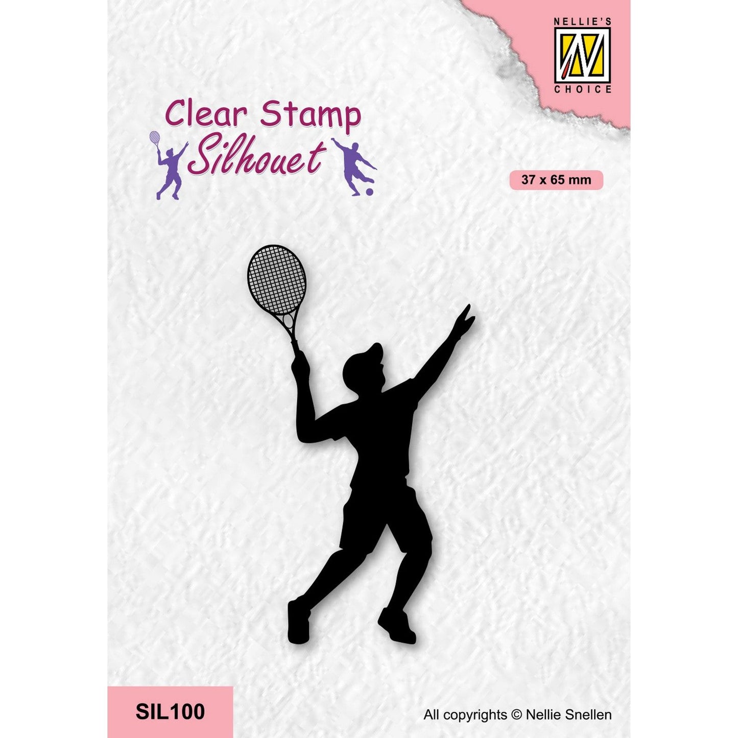 La scelta di Nellie • timbri trasparenti silhouette giocatore di tennis della serie sportiva