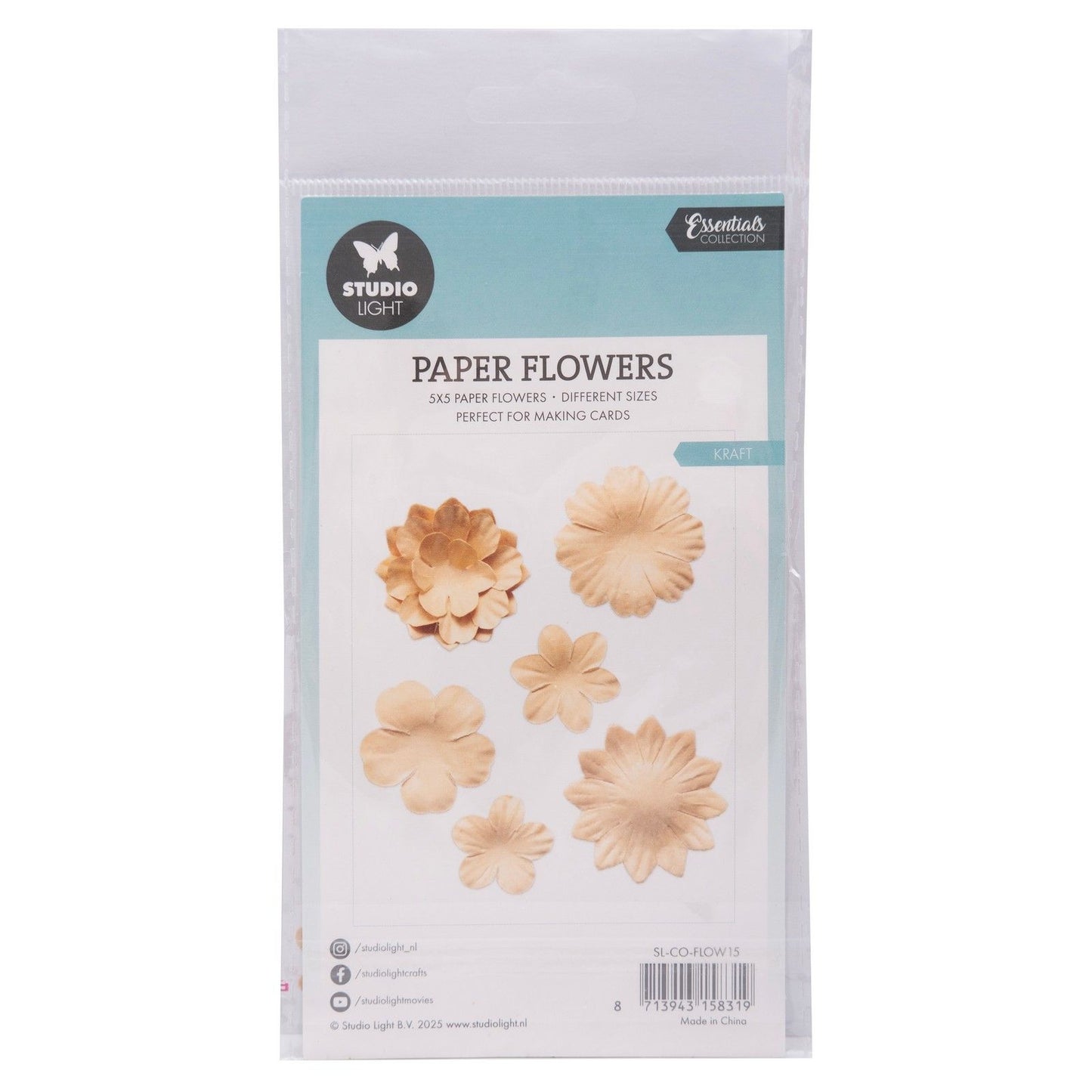 Luce da studio • fiori di carta kraft 25 pezzi