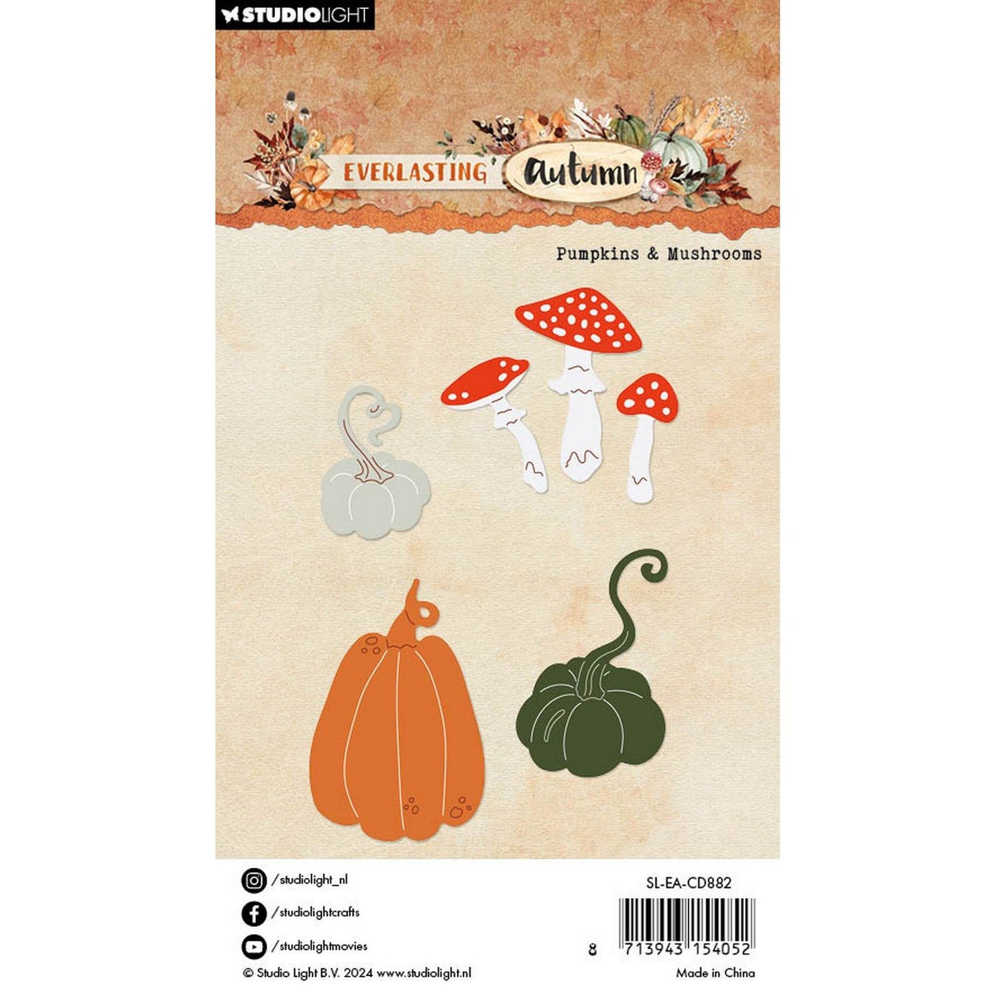 Luce da studio • fustella autunnale eterna zucche funghi