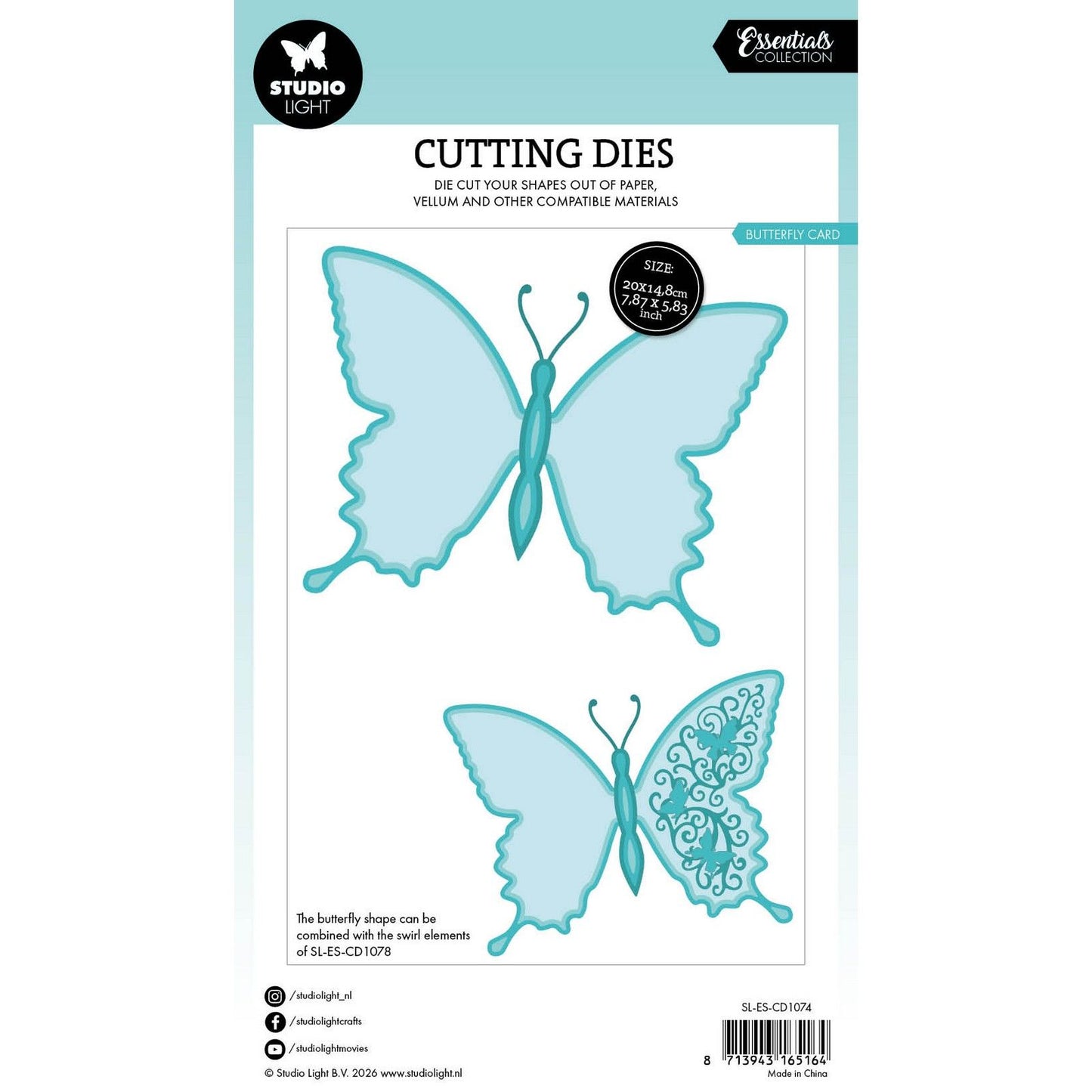 Luz de estudio • troquel de corte esencial forma de tarjeta de mariposa