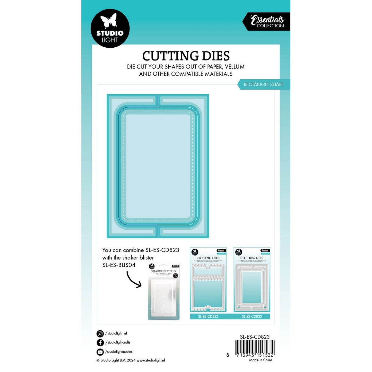 Luz de estudio • troqueles de corte esenciales forma de tarjeta rectangular