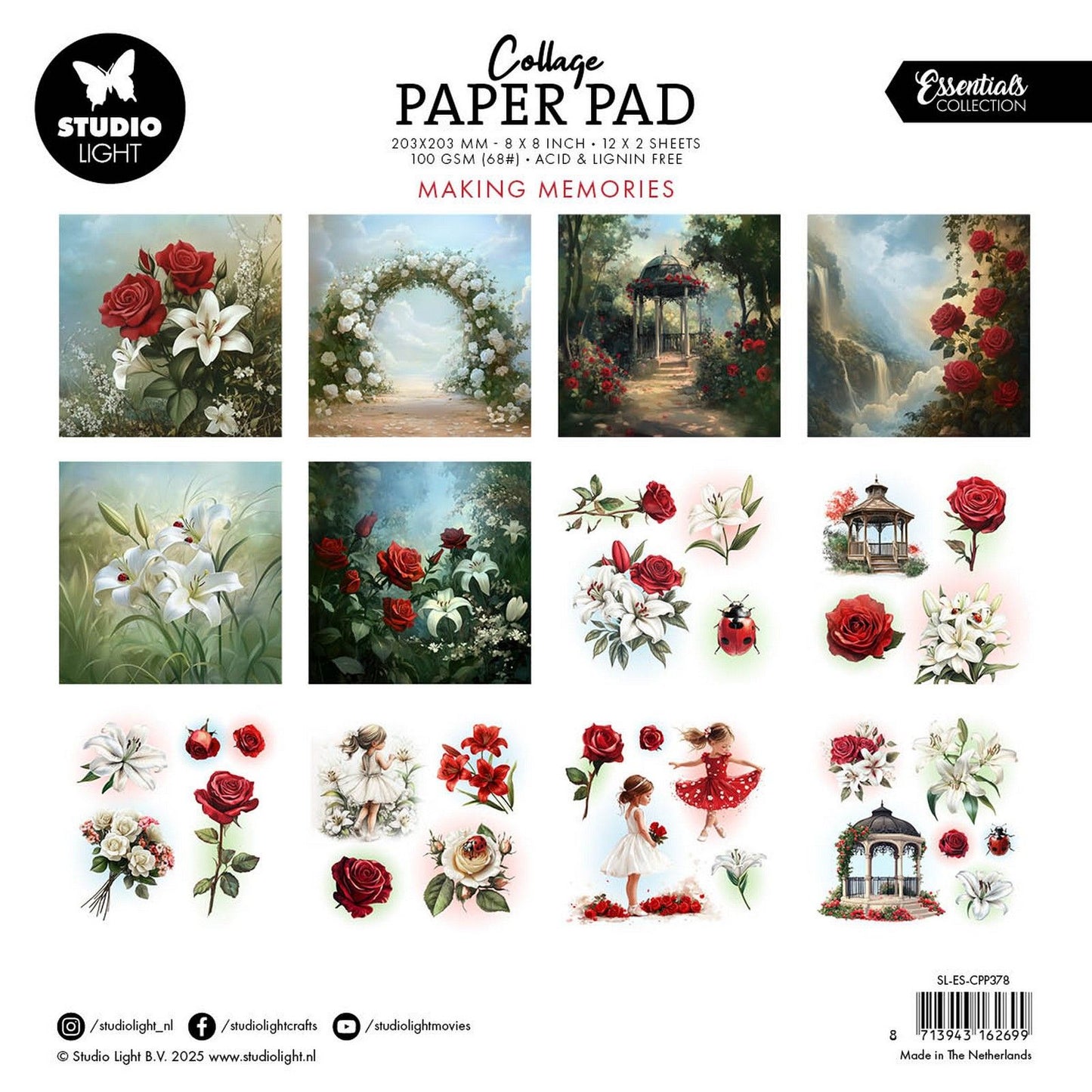 Studio light • blocco di carta per collage essenziale per creare ricordi