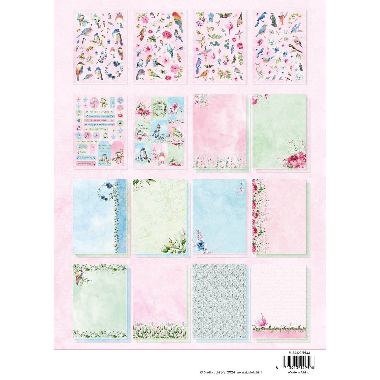 Luce da studio • blocco di carta fustellato Essentials Spring Birds