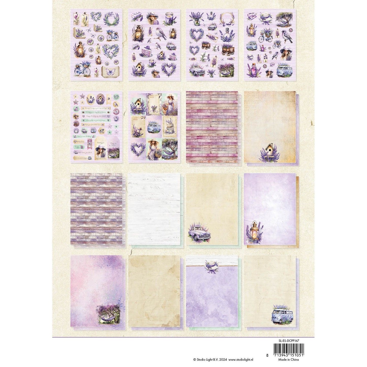 Studio light • blocco di carta fustellato essenziale stagione lavanda