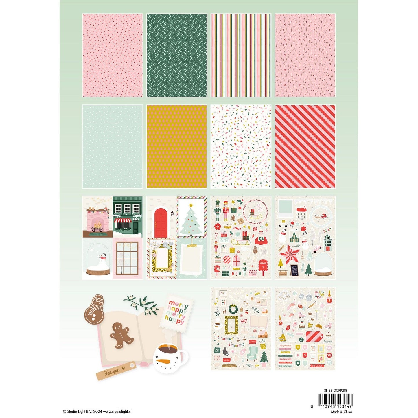Luce da studio • elementi essenziali fustellati di design in pp dolce natale
