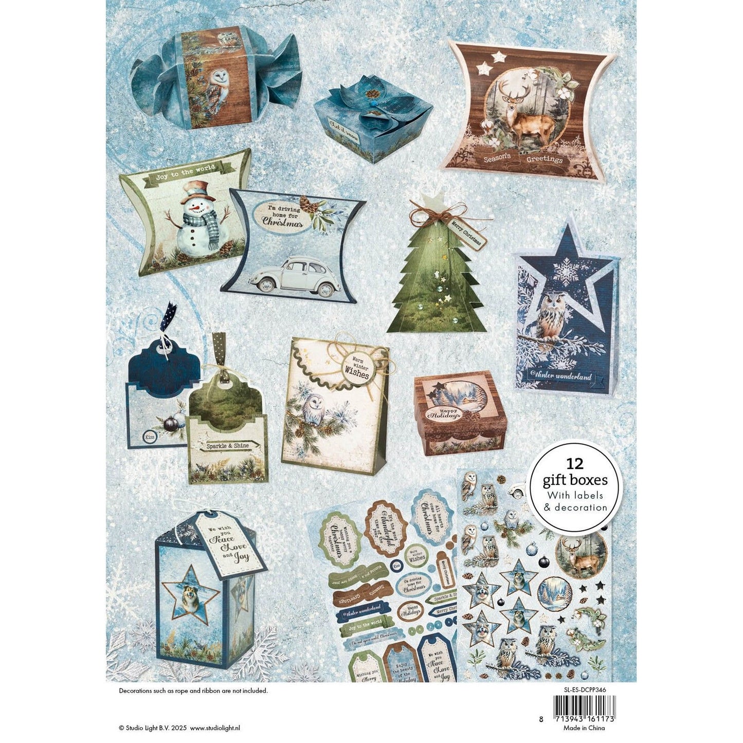 Luz de estudio • elementos esenciales cajas de regalo de bricolaje país de las maravillas invernal