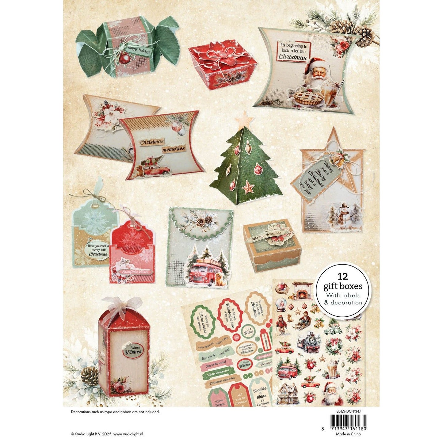 Luce da studio • elementi essenziali scatole regalo fai da te regali di Natale