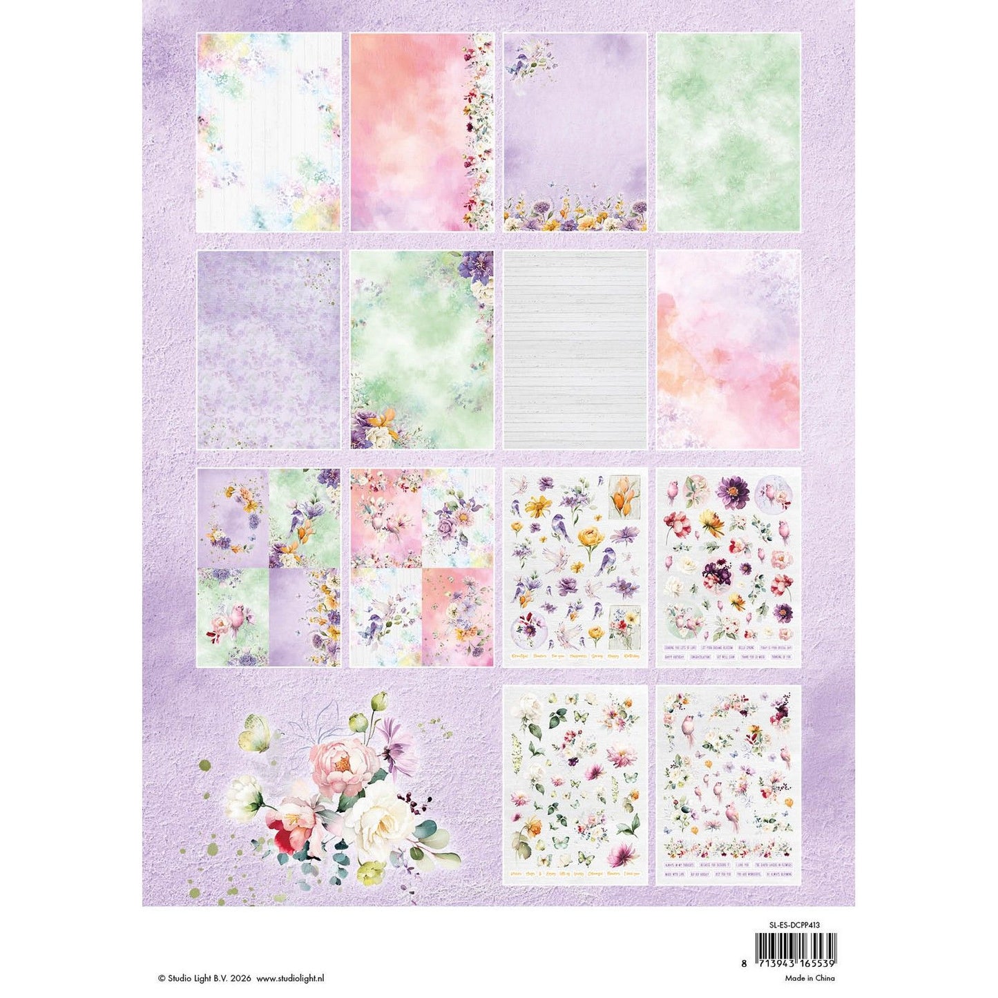 Luz de estudio • flores de bloc de papel troqueladas esenciales