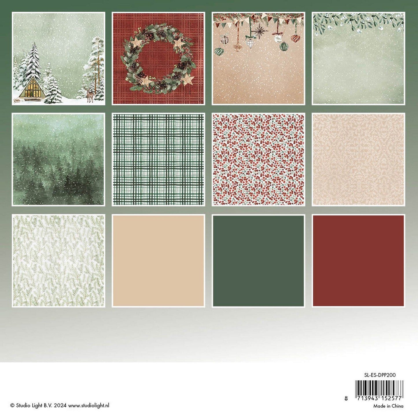 Studio light • blocco di carta dal design essenziale foresta festiva