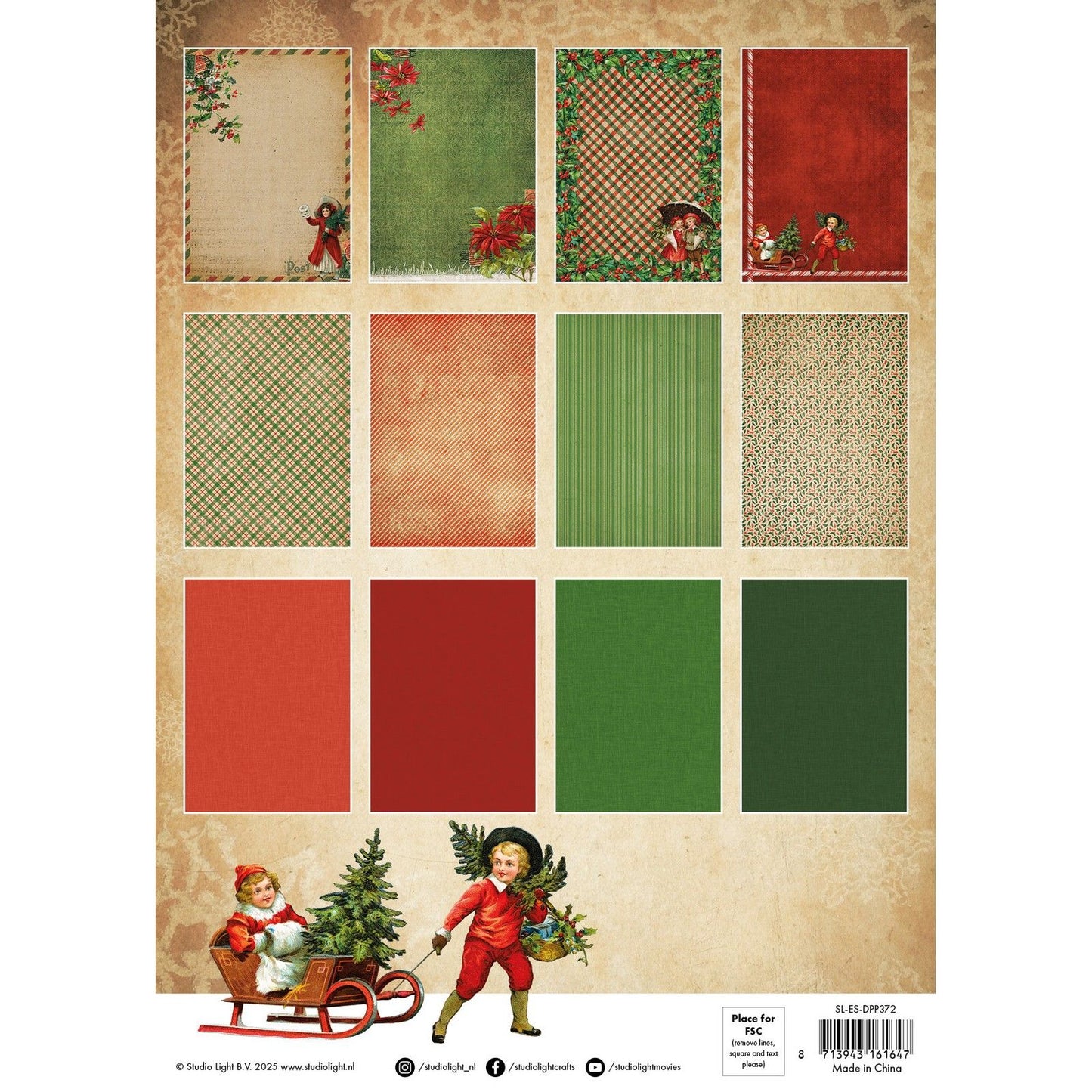 Luz de estudio • Essentials bloc de papel de diseño vintage navideño