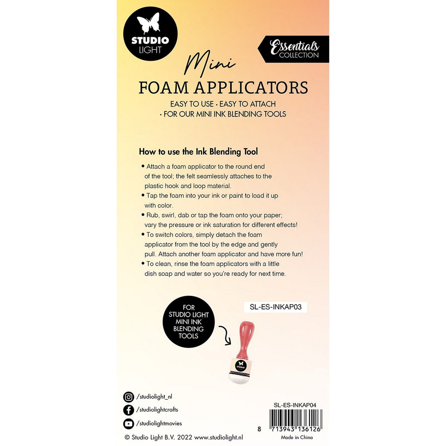 Luz de estudio • almohadillas de espuma de repuesto para herramienta de mezcla de tinta Essentials 20 mm 9 piezas