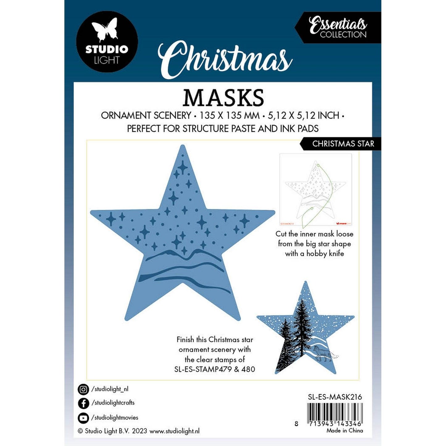 Luce da studio • maschera essenziale stella di natale