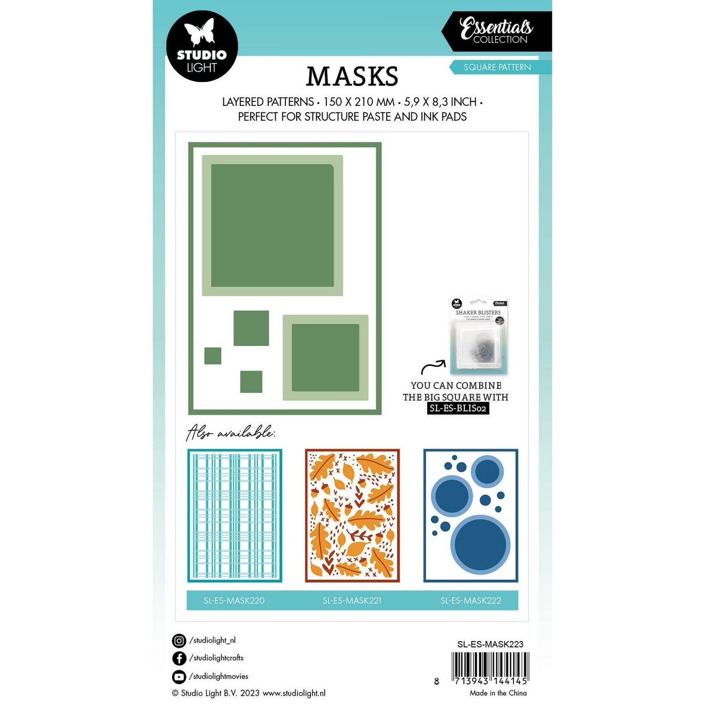 Lampada da studio • maschera essenziale con motivo quadrato
