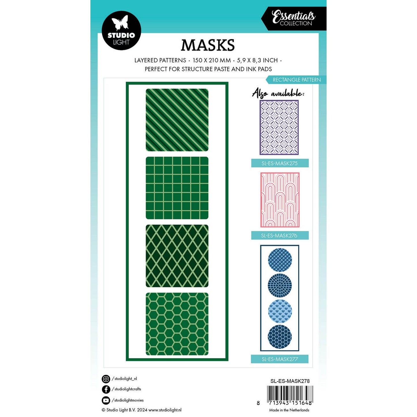Luce da studio • maschera rettangolare con elementi essenziali