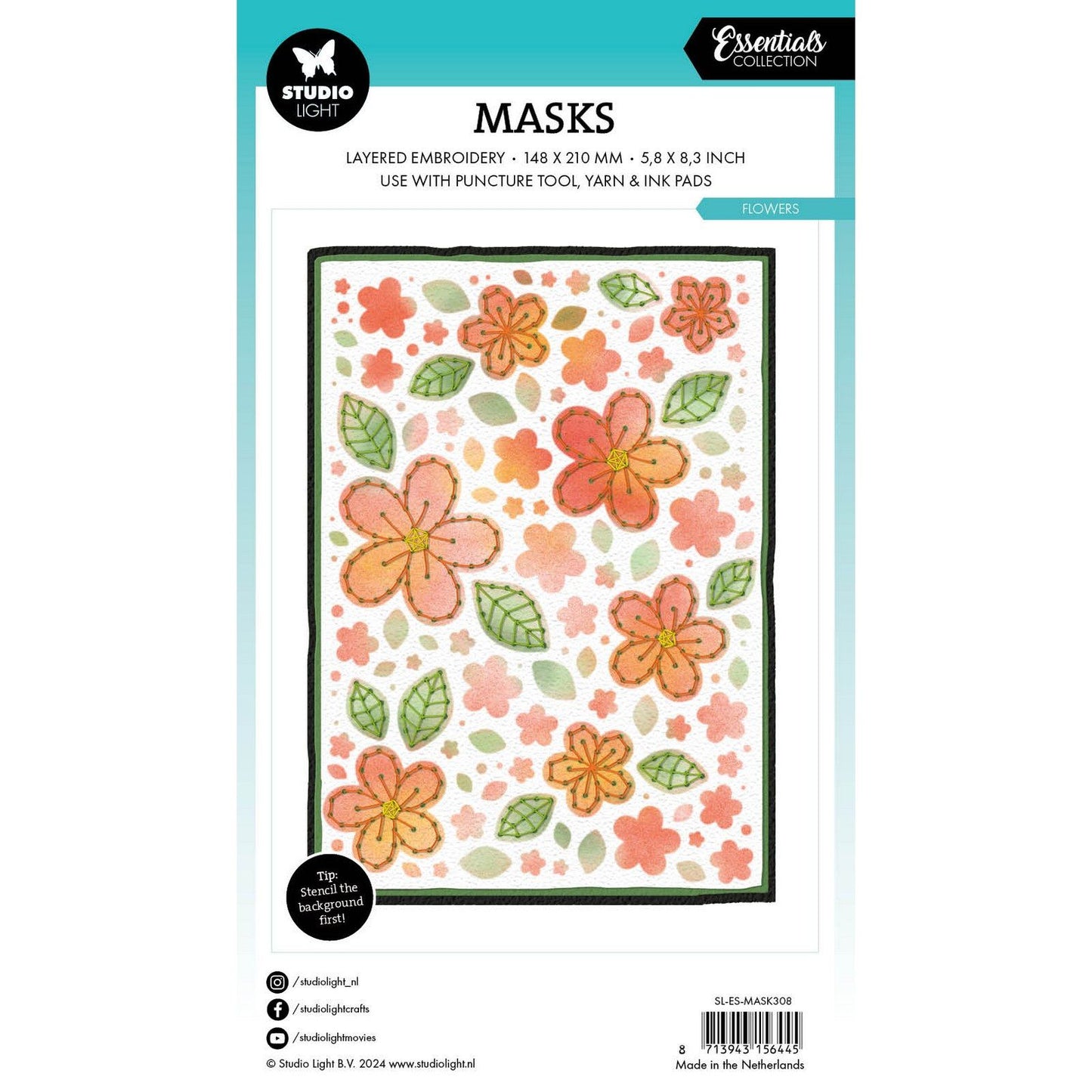 Luce da studio • fiori essenziali per maschera per foratura