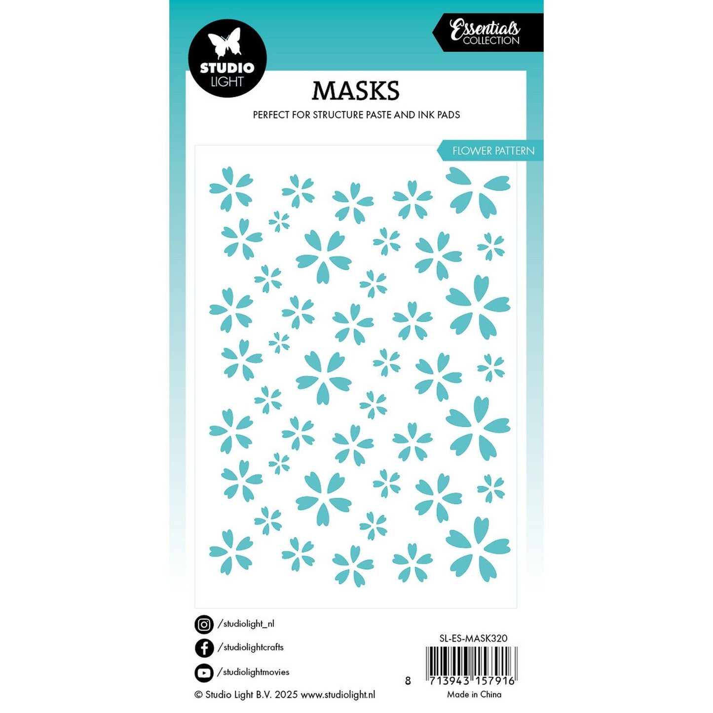 Studio luce • elementi essenziali maschera fiori sfondo