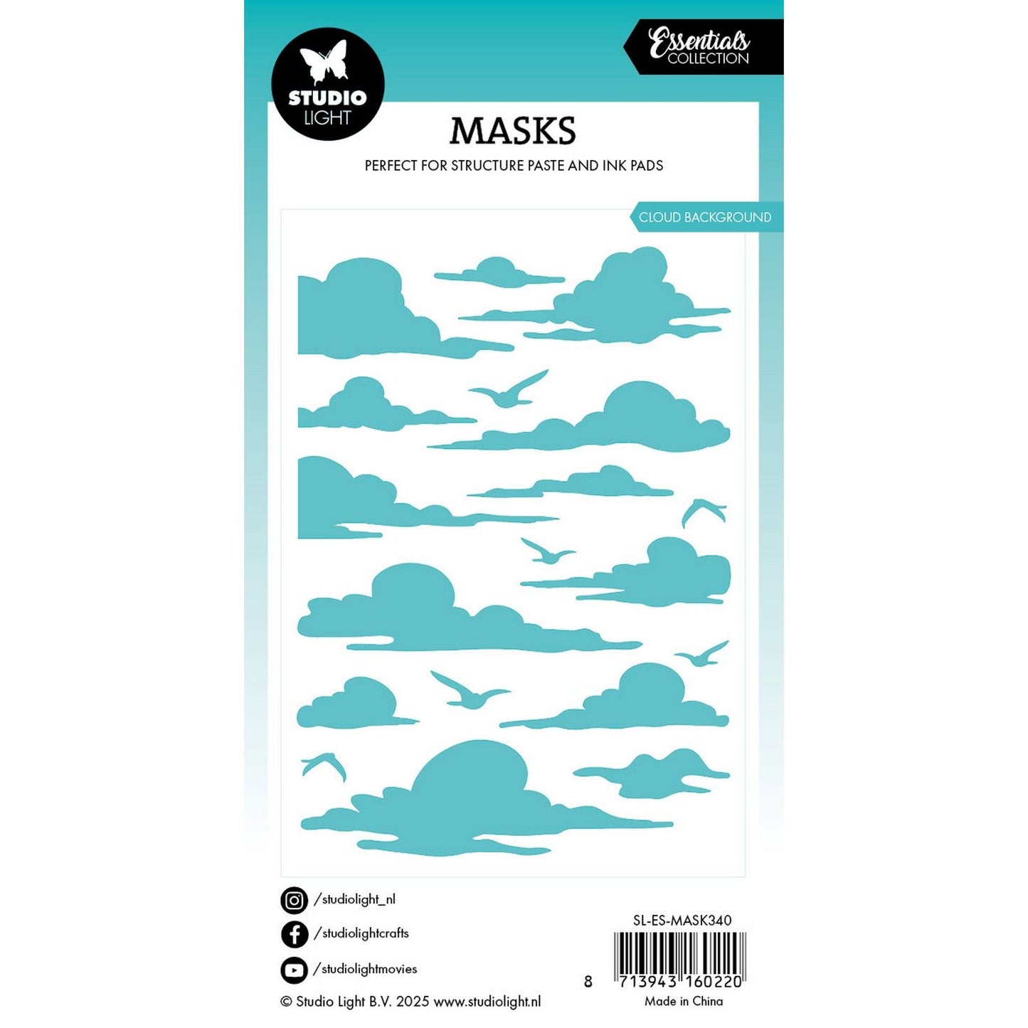 Studio luce • elementi essenziali maschera stencil sfondo nuvola