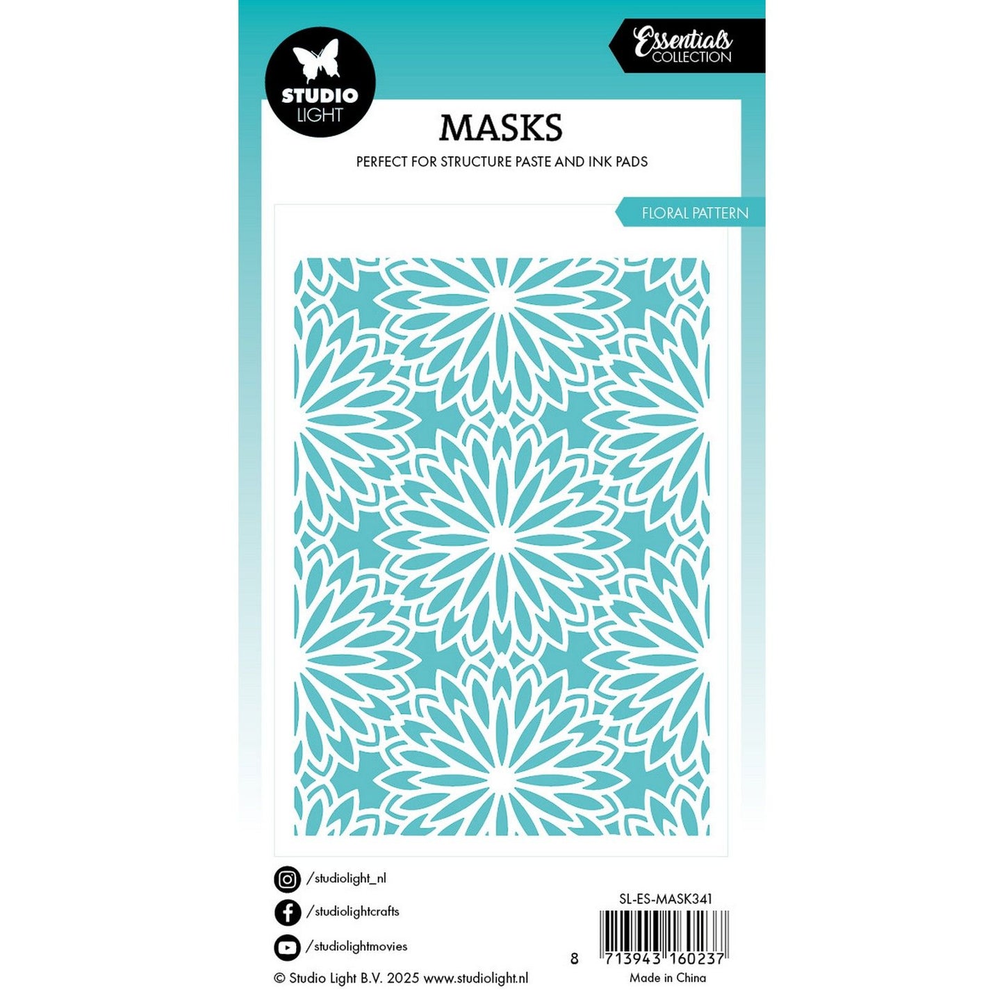 Studio luce • elementi essenziali maschera stencil sfondo floreale