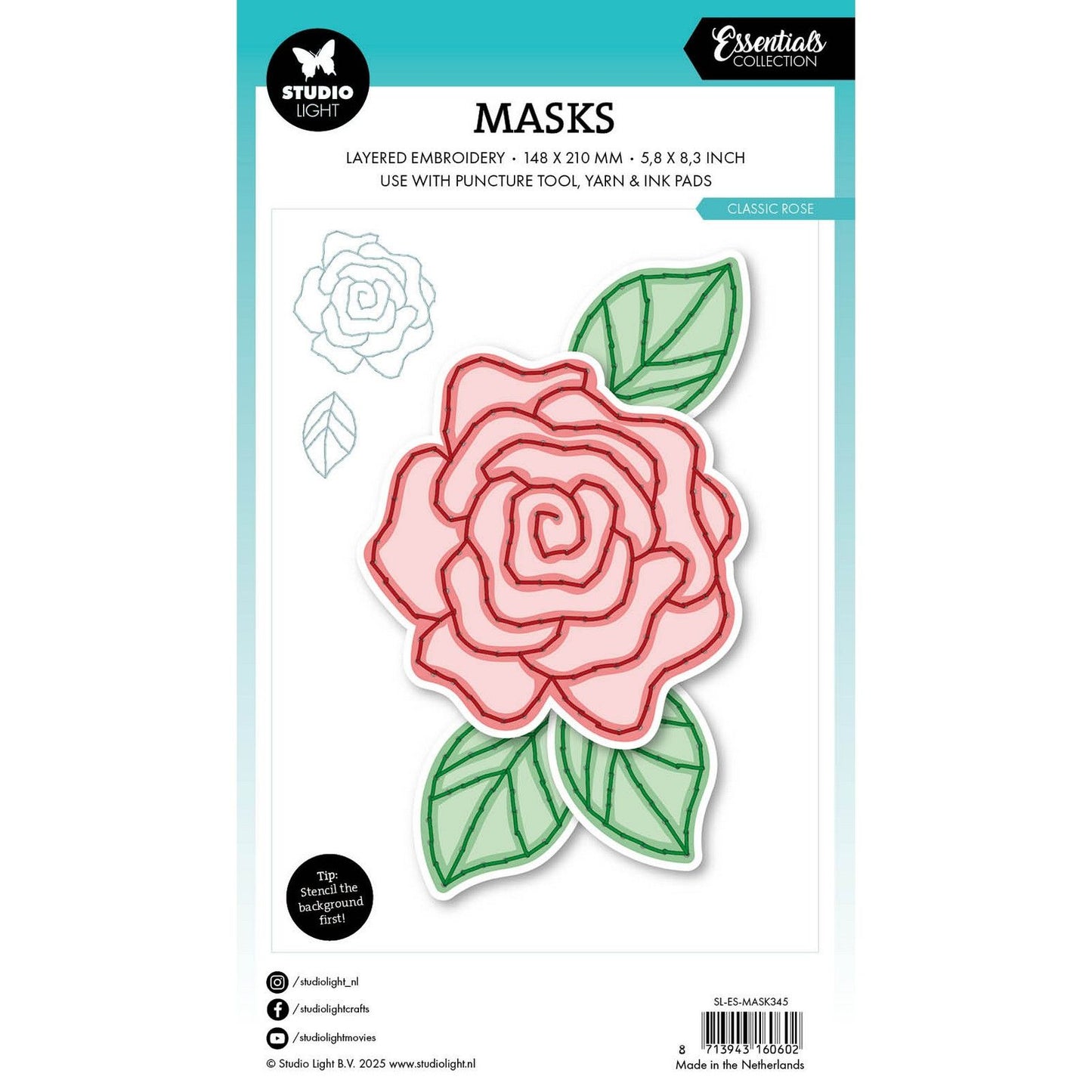 Studio light • ricamo maschera essenziale - rosa classico