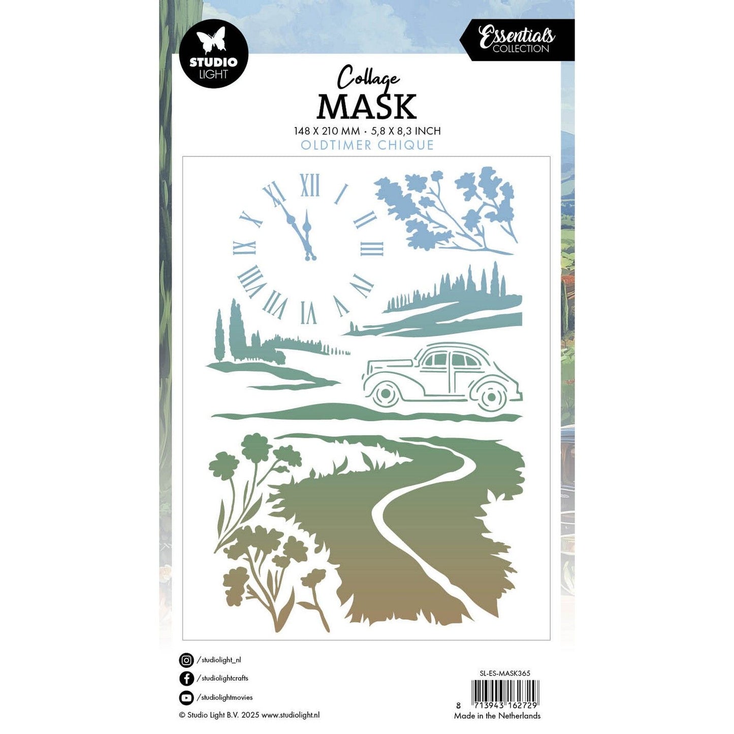 Luce da studio • stencil per maschera essenziale oldtimer chic