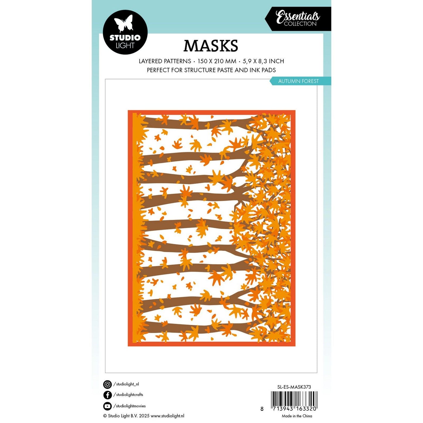 Luce da studio • maschera essenziale per la foresta autunnale